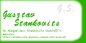 gusztav stankovits business card